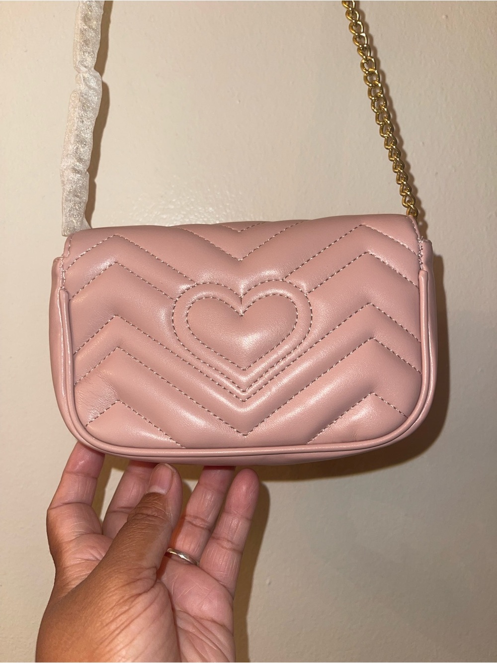 Gucci Pink Quilted Leather Mini Crossbody with Double G - Picture 2 of 6